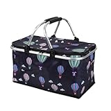Großer Picknickkorb, 30 l, tragbarer Outdoor-Kühler, Oxford-Tuch, Picknick-Tasche, stilvolle...