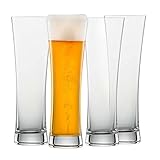 SCHOTT ZWIESEL Weizenbierglas Beer Basic 0,3 l (4er-Set), geradlinige Weizengläser für Weizenbier,...