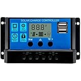 Riloer Solar-Ladegerät-Controller, 12 V/24 V Solarpanel-Battereregler Laderegler mit...