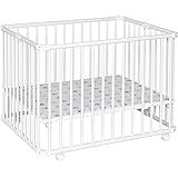 Geuther 2261 Laufgitter Lucilee | Passung: 76 cm x 97 cm | 3-fach werkzeuglos höhenverstellbar |...