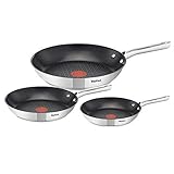 TEFAL DUETTO 3-teiliges Pfannen-Set 20/24/28 cm | A704S3 | Thermo-Spot Technologie | Sichere...