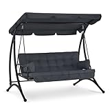 M MCombo3-SitzerHollywoodschaukel mit Liegefunktion, mit Extradickem Sitzkissen &Sonnendach,...