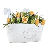 Blumentopf für Zaun Pflanzgefäße aus strapazierfähigem Eisen, Geländerhalter für Balkon, Eimer...