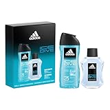 adidas Ice Dive Geschenkset mit Eau de Toilette 100 ml und Duschgel 250ml, belebend-aromatischer...