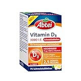 Abtei Vitamin D3 3000 I.E. - unterstützt Immunsystem und Knochen - glutenfrei, laktosefrei und...