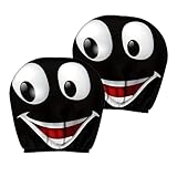 Tewzafiya Nestchen für Auto – 2 Stück Auto-Kopfschoner, Design mit Cartoon-Augen, für den...