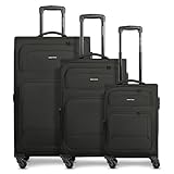 SMARTBOX Weichgepäck Koffer-Set 3-teilig für Damen & Herren | leichte & stabile Reise-Trolleys,...
