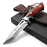 DRACHENADER Jagdmesser TJ-PTG,13 cm Klingenlänge Outdoor Messer aus M390-Stahl, Gürtelmesser mit...