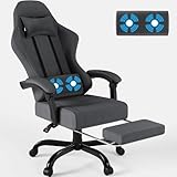 Airfish Bürostuhl Ergonomisch Gaming Stuhl mit Fußstütze, Massage Gaming Sessel mit Kopfstütze...