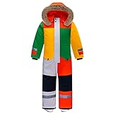 SXSHUN Kinder Schneeanzug mit Kapuze Skianzug für Jungen Snow Suit Mädchen Schneeoverall...