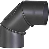 FIREFIX R150/B Ofenrohrbogen aus 2 mm starken Stahl (Rauchrohr) in 150 mm Durchmesser, für...