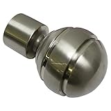 Gardinia 10011162 Endknopf/Endstück Kugel für Gardinenstangen, Serie Chicago, Durchmesser 20 mm,...