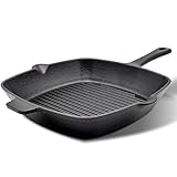 HENSSLERS® Grillpfanne Gusseisen [26cm] - Grill Pfanne für alle Herdarten & Backöfen inkl....