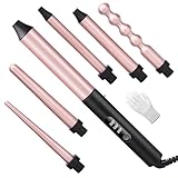 Unipampa set Welleneisen, Lockenstab 6 in 1, Lockenstäbe, 9-32mm Keramik Lockenwickler, Handschuh,...