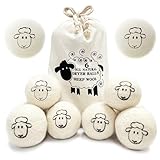 luckaide 8 Stück Trocknerbälle für Wäschetrockner, Wool Dryer Balls, 100% Trocknerbälle aus...