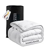 BEFA NATUR Kamelhaar Duo - Winterdecke 135x200 cm – kuschelig warm, 100% Kamelhaarfüllung, Bezug...