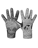 CATCH & KEEP Feldspielerhandschuhe Grau Gr.8 - Wärmende Sporthandschuhe für Herbst und Winter mit...