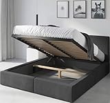 Interbeds Polsterbett 160x200 cm Bett Doppelbett mit Stauraum mit Lattenrost Bettkasten...