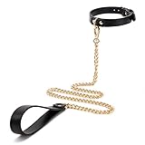 JIAHG Halsfessel Halskette mit O-Ring Slave Halsband Bondage PU Leder Fetisch SM Fesseln Halsbänder...