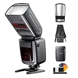 PHOTOOLEX 2.4G Blitz Flash Speedlite mit Drahtloser Auslöser für Canon Nikon Sony Panasonic...