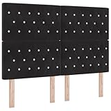 vidaXL LED Boxspringbett mit Matratze Schwarz 140x190 cm Samt