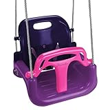 Montafox Kinderschaukel Babyschaukel 3 in 1 verstellbar mitwachsend Kinder Schaukel mit Rückenlehne...