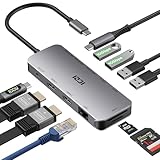 ICZI USB C Docking Station Dual HDMI 11 IN 1 USB Hub 2 HDMI, Gigabit Ethernet, 5X USB C/USB A Ports,...