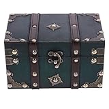 BESPORTBLE Retro Schmuckkästchen Holz Aufbewahrungsbox Klein Vintage Schatztruhe für Schmuck Ringe...