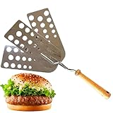 YNPQTDS Burger-Flipper – Edelstahl-Fischspatel aus Edelstahl mit Schlitzen, hitzebeständig,...