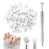 Diffaxy 100 Stk Nail Art Schwamm mit Metallgreifer, Nailart-Zubehör, Rendering-Werkzeuge mit...