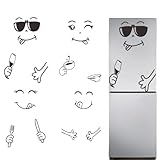 COYUN 4 Stück Niedliche Wasserdichte Kühlschrank Aufkleber, Dekoaufkleber, Wandtattoo Glücklich...