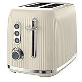 Breville Mutiger 2-Scheiben-Toaster Vanille-Creme mit hohen und breiten Schlitzen | Creme und Chrom...