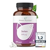 Selen Hochdosiert - Selen 200µg - 120 Kapseln 4 Monate Vorrat - Selenium - Vegan Ohne Zusätze in...