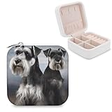 FekiLoot Schmuckkästchen mit Tier-Schnauzer-Motiv, personalisierbar, Reise-Schmuckkästchen,...