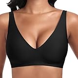 Jiuday Tiefer V Push Up BH ohne Bügel for Damen Bequemer BH für Große Brüste Starker Halt...