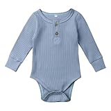 Baby-Bodys für Jungen, weicher, langärmeliger, Gerippter Strampler, bequemes Baby-Outfit für den...