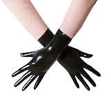 Schwarze Latex Handschuhe für Damen und Herren,Naturkautschuk Handschuhe Cosplay Kostüm Party...