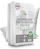 Welldora ǀ 2er-Set Milbenbezug Kissen 80x80 ǀ Allergiker Kissenbezug fachärztlich getestet ǀ...