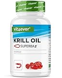 vit4ever Krill Öl - 120 Kapseln - Markenrohstoff: Superba Antarktis Krillöl - Reich an EPA + DHA +...