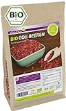 Bio Goji Beeren 1kg Zippbeutel - ungeschwefelt - Ökologischer Anbau - Wolfsbeeren - 1000g - Premium...