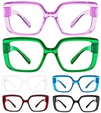 Eyekepper Blau Licht Block Lesebrille Frauen Metalless Screwless Federscharniere 6 Pack Damen...