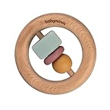 babynova Holz Motorik Beißring - Montessori Holzspielzeug für Zahnen, Spielen & Lernen ab 0 Monate...