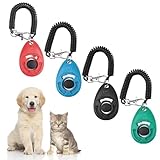 4 Stück Hunde Clicker, Clicker Katze, Clickertraining Hund, Klicker mit Großem Knopf, Klicker...