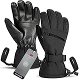 Unigear Skihandschuhe Herren Damen, Wasserdicht rutschfest Thermohandschuhe Winter Handschuhe für...