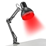 DHQCQL Rotlichtlampe Wärmelampe, 150W Infrarotlampe Wärmelampe mit Standfuß, 360° Schwenkbar,...