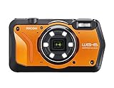 RICOH WG-6 Orange Wasserdichte Kamera Hochauflösende Bilder mit 20 MP 3-Zoll-LCD Wasserdicht bis 20...