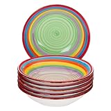 MamboCat 6-tlg. Suppentellerset Ibiza 700 ml kunterbunte Essteller tief Salat-Schale...