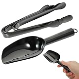 TOBBOMEY Edelstahl Eisschaufel und Eiswürfelzange Satz Rostfrei mit Rutschfestem Griff...