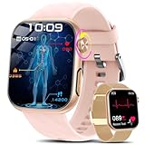 2026 Neu Smartwatch Damen mit EKG+HRV/ΒΙυtｚυcker/Harnsäure/BMI 1,97' AMOLED Gesundheitsuhr...