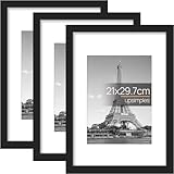 upsimples 3 Pack Bilderrahmen A4, Bilderrahmen Kinderzeichnungen A4，Picture Frame Schwarz für...